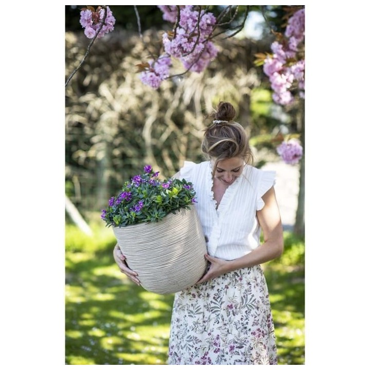 Pot de fleur boule - CAPI EUROPE - WASTE RIB NL - 43 x 41 cm - Terrazz