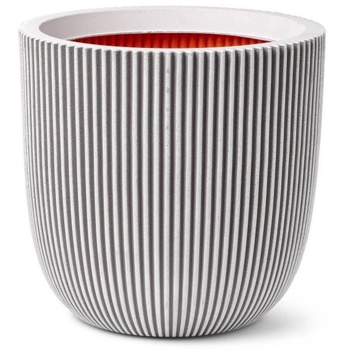 Pot de fleur boule - CAPI EUROPE - GROOVE NL - 43 x 41 cm - Ivoire