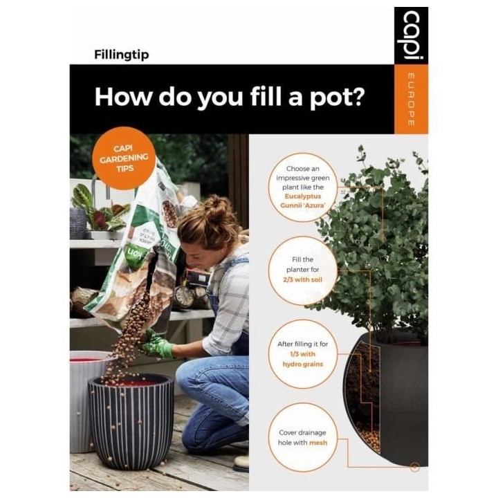 Capi Vase élégant Groove 46x58 cm Noir et doré 445495