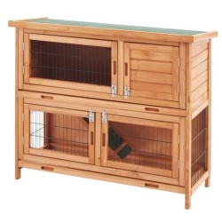 Clapier en sapin Milo - 111,5x46x92cm - Bois - Pour lapin