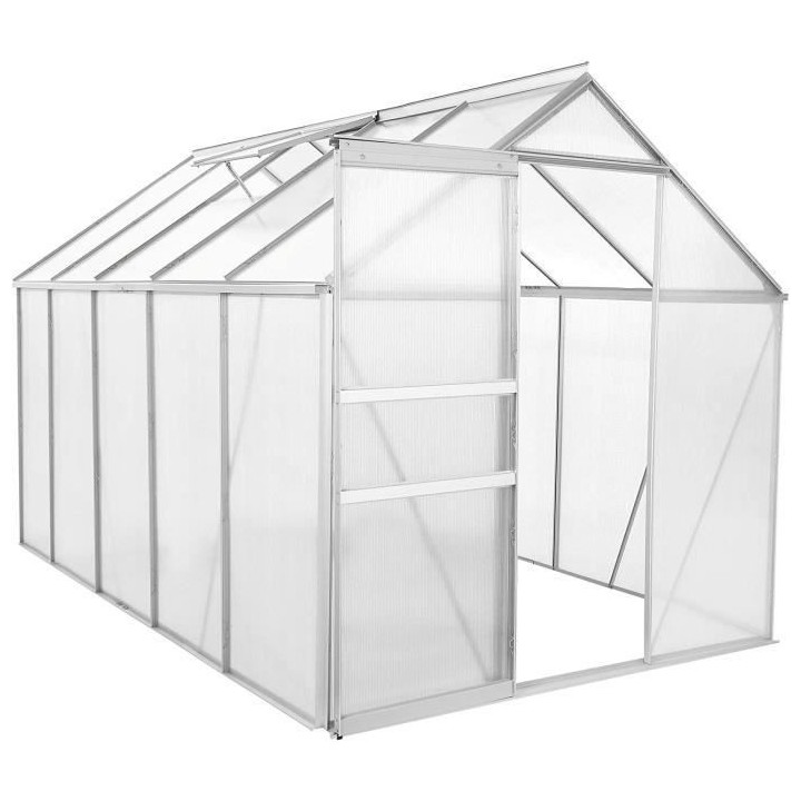 Serre de jardin polycarbonate 5,9m² - BEAU RIVAGE - 3,1 x 1,9 x 1,95
