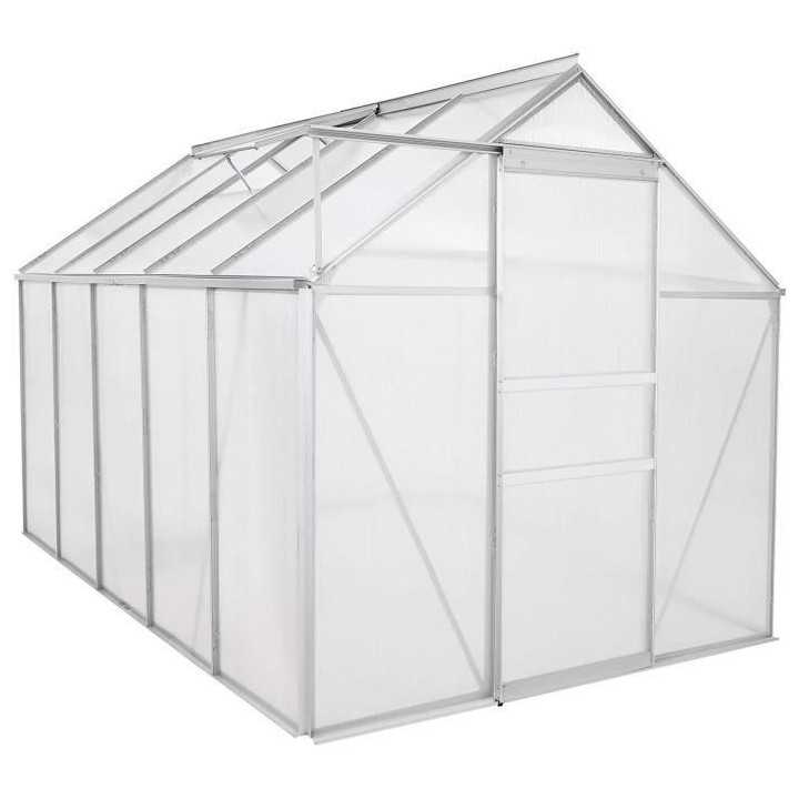 Serre de jardin polycarbonate 5,9m² - BEAU RIVAGE - 3,1 x 1,9 x 1,95