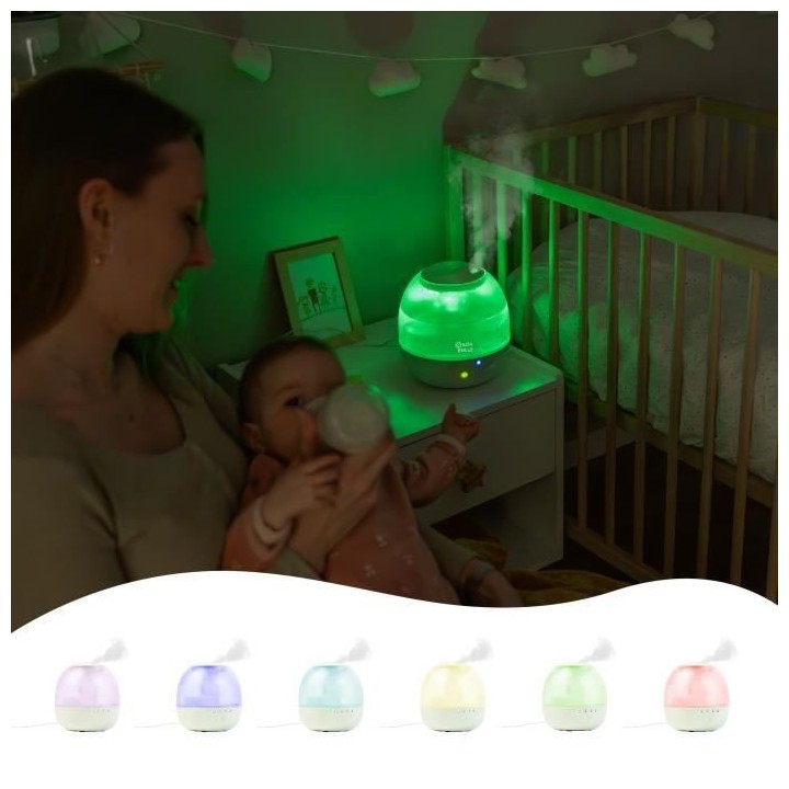Badabulle Humidificateur d'Air Bubble - Assure Bon Taux d'Humidité -