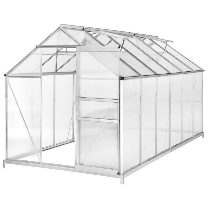 Serre de jardin en polycarbonate 7m² - BEAU RIVAGE - 3,7 x 1,9 x 1,95