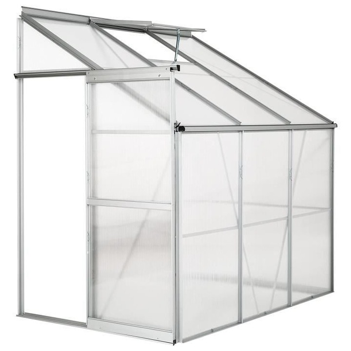 Serre de jardin en polycarbonate adossée 2,4m² - BEAU RIVAGE - 1,9 x