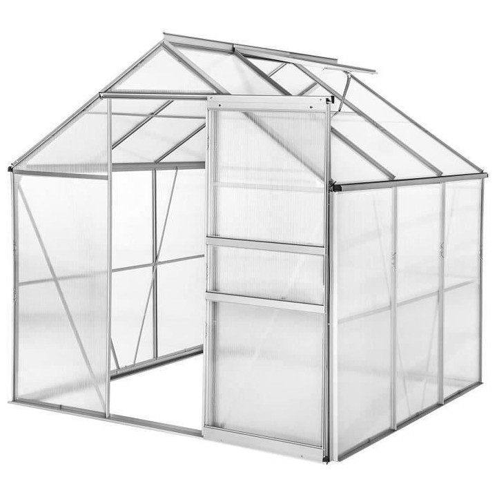 Serre de jardin en polycarbonate 3,6m² - BEAU RIVAGE - 1,9 x 1,9 x 1,