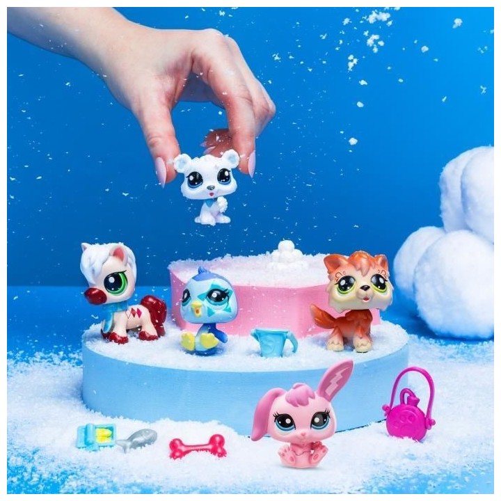 Pack de 5 Pets - BANDAI - Littlest Pet Shop Montagne - Animaux a colle
