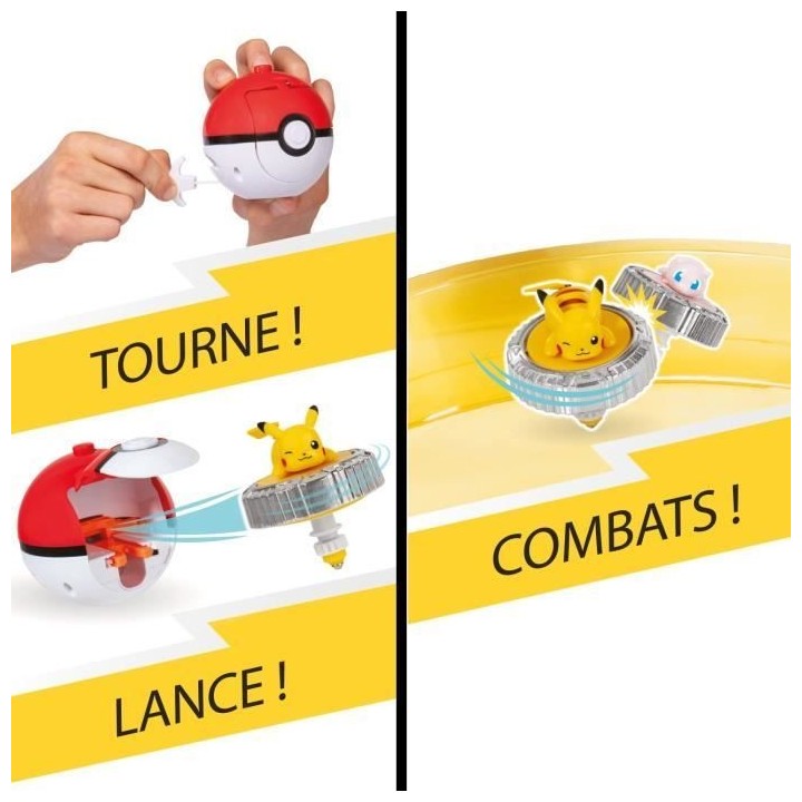 Arene Pokémon et 2 Toupies - BANDAI - JW4403 - Pikachu vs Mewtwo