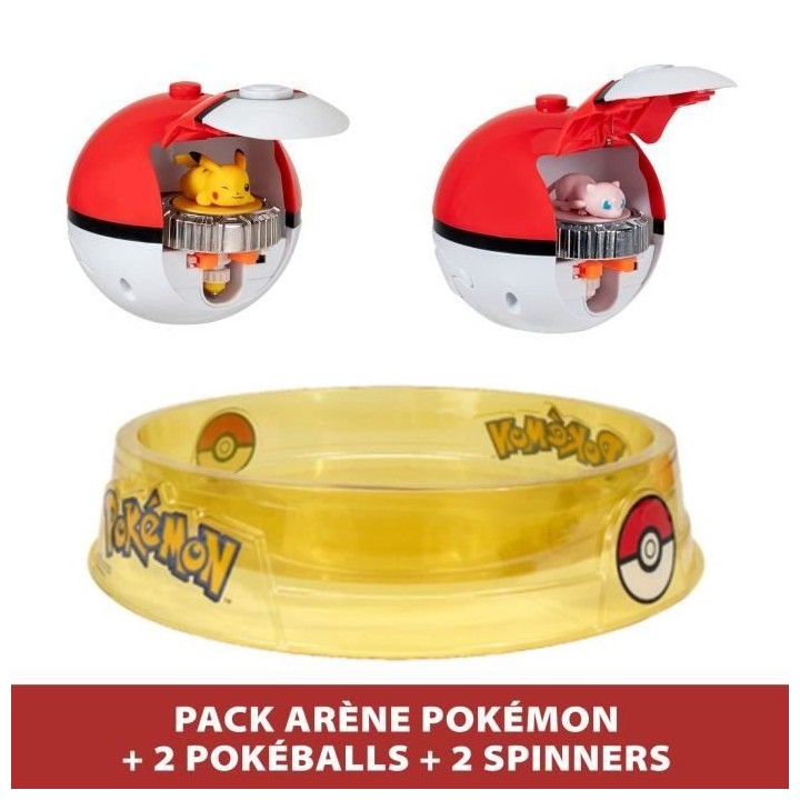 Arene Pokémon et 2 Toupies - BANDAI - JW4403 - Pikachu vs Mewtwo