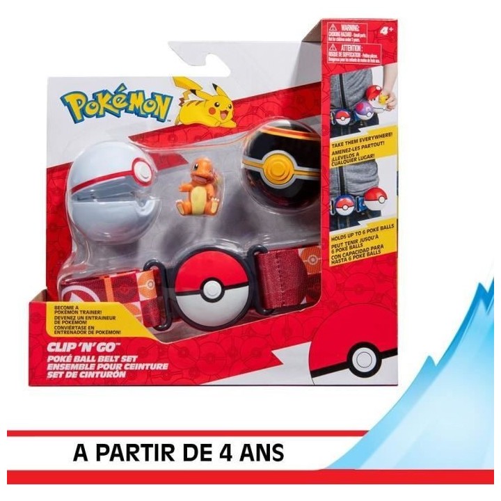 Ceinture - BANDAI - Pokémon Clip ‘N' Go - 1 ceinture, 2 Poké Balls