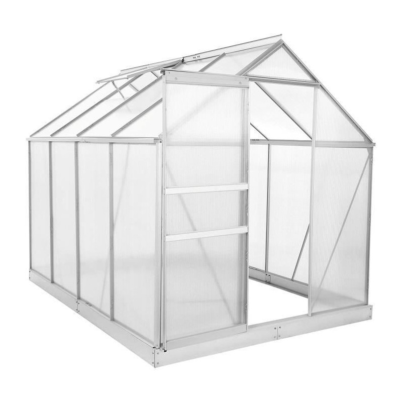 Serre de jardin en polycarbonate 4,7m² - BEAU RIVAGE - 2,5 x 1,9 x 1,95 m