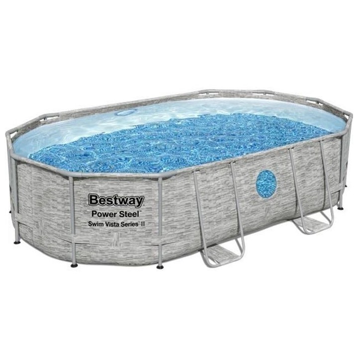 Piscine hors sol BESTWAY - Power Steel™- 488 x 305 x 107 cm - Ovale