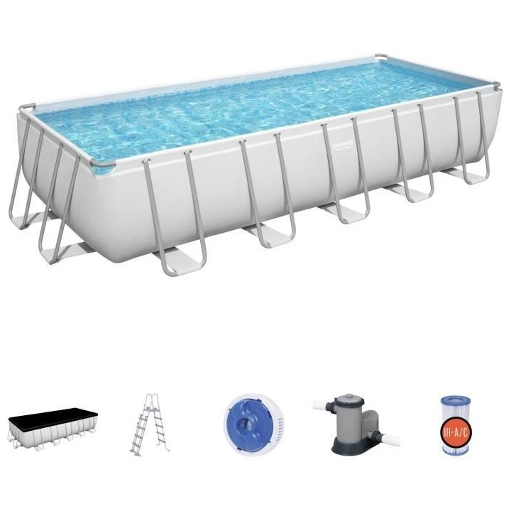 Kit Piscine hors sol tubulaire BESTWAY Power Steel™ - 640 x 274 x 13