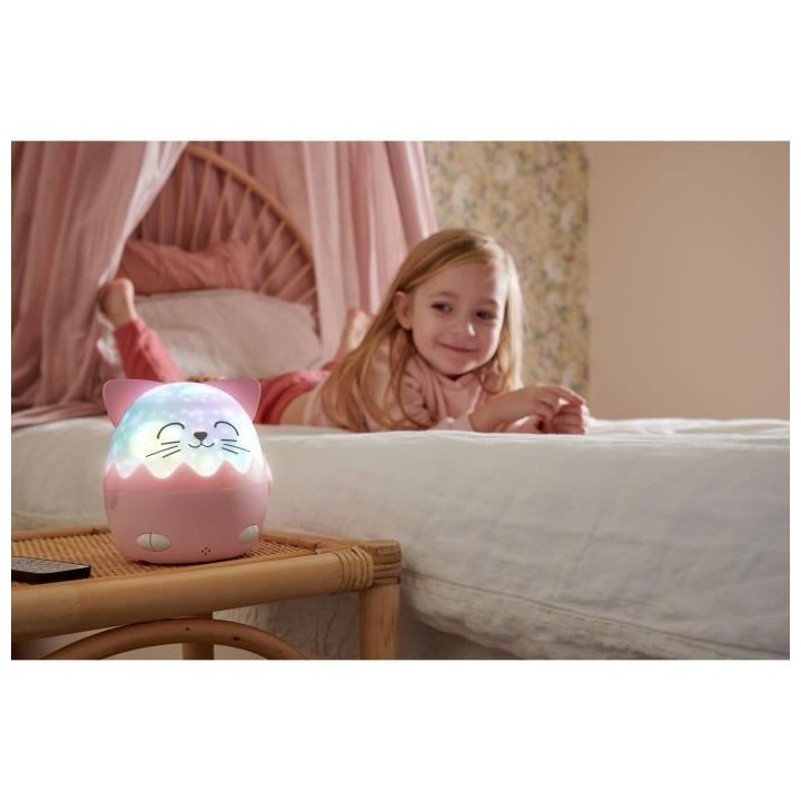 Veilleuse musicale sans fil - BIGBEN - Chat - Projection 360°, 13 fil