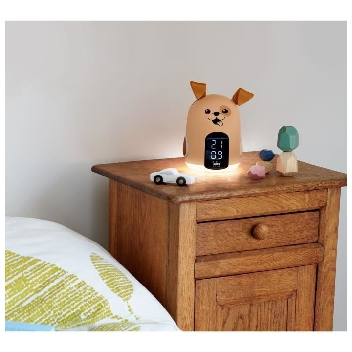 Réveil veilleuse - BIGBEN - Forme chien - Affichage LED, 3 mélodies,