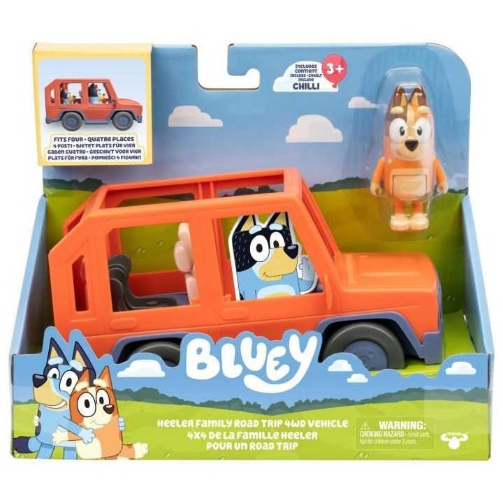 Voiture de Bluey - BLUEY - Véhicule familial avec figurine Chilli et