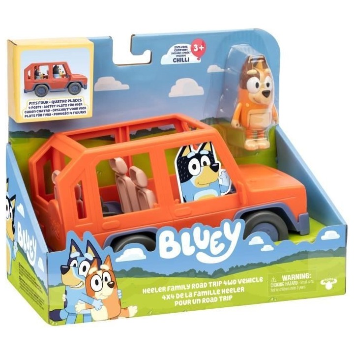 Voiture de Bluey - BLUEY - Véhicule familial avec figurine Chilli et