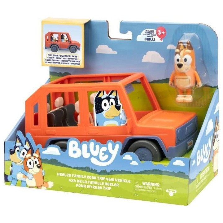 Voiture de Bluey - BLUEY - Véhicule familial avec figurine Chilli et