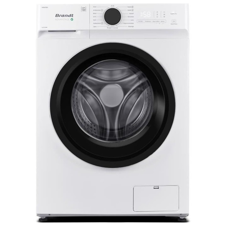 Lave-linge hublot BRANDT LLC3124W - 12 kg - Induction - L60cm - 1400 t