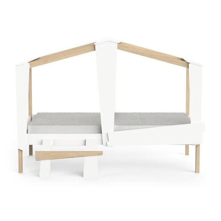 DEMEYERE Lit cabane enfant avec grand tiroir - 90 x 200 cm - Décor Bl