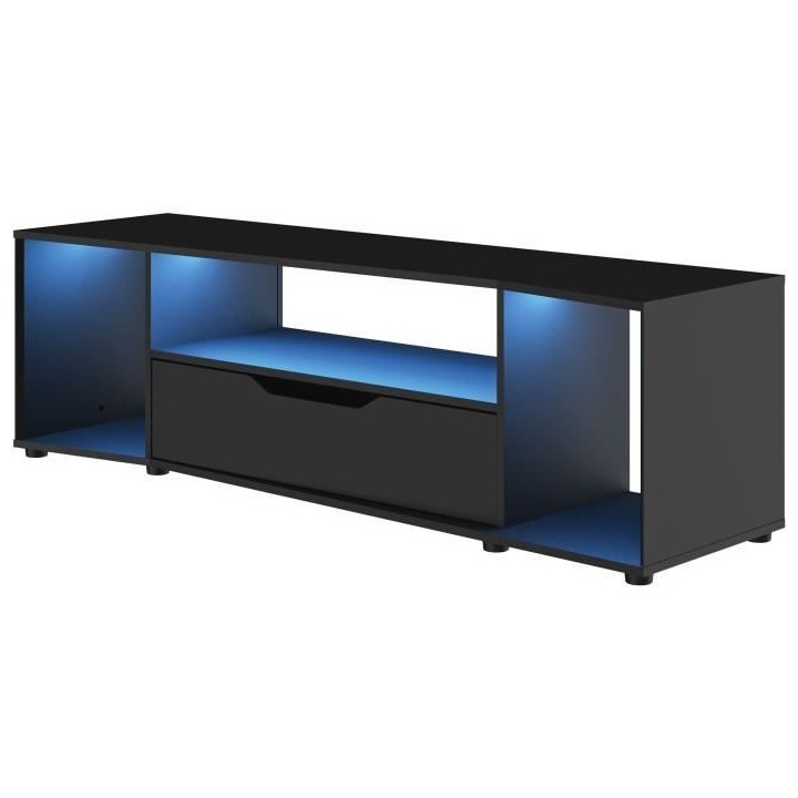 Meuble TV gamer - HACK - Noir - 163 x 45 x 48 cm - DIAGONE
