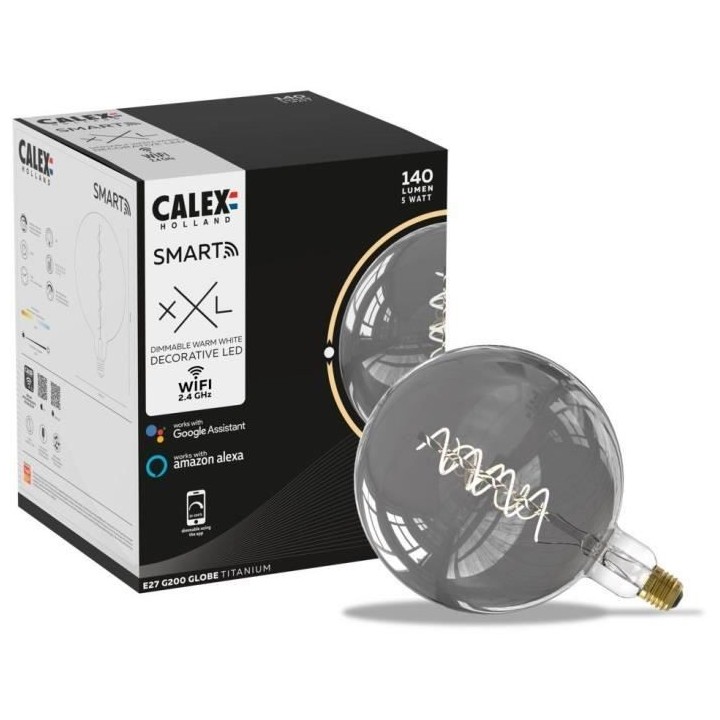 Ampoule LED E27 - CALEX - G200 SMART LED - 5 W - 130 lm - 2100 K - Int