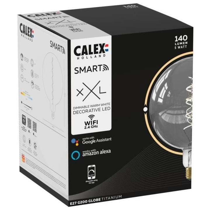 Ampoule LED E27 - CALEX - G200 SMART LED - 5 W - 130 lm - 2100 K - Int