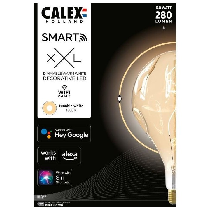 Ampoule LED E27 - CALEX - SMART ORGANIC EVO - Filament flexible - 6 W