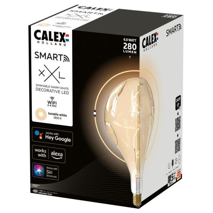 Ampoule LED E27 - CALEX - SMART ORGANIC EVO - Filament flexible - 6 W