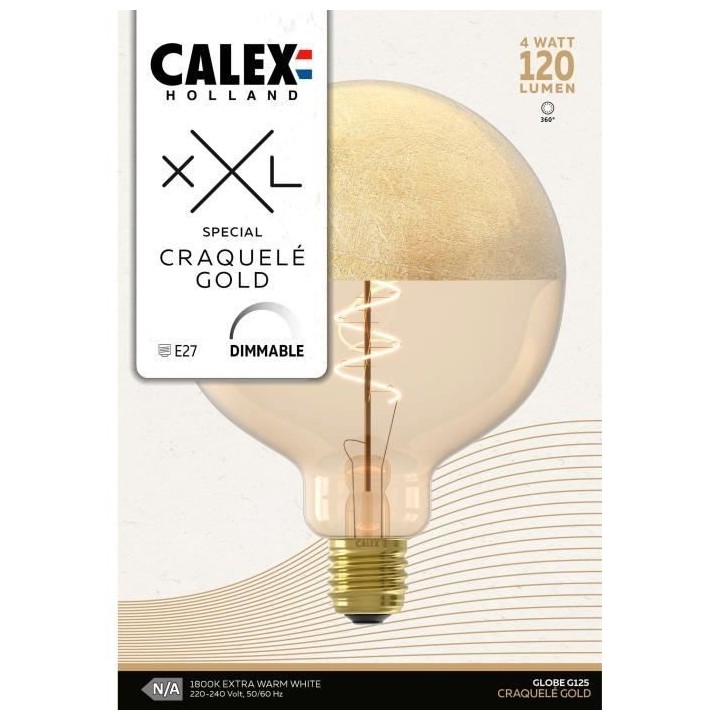 Ampoule LED E27 - CALEX - XXL SPECIALS G125 - Filament simple spirale