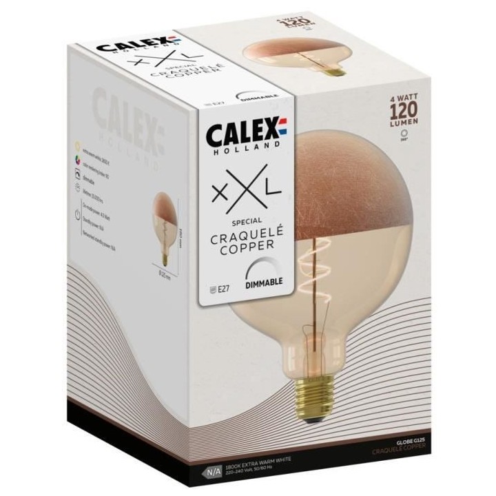 Ampoule LED E27 - CALEX - XXL SPECIALS G125 - Filament simple spirale