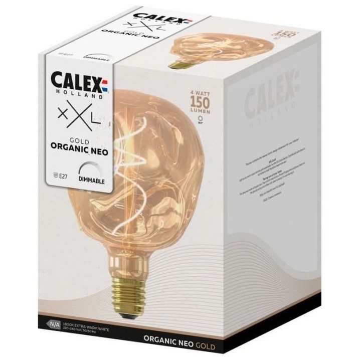 Ampoule LED E27 - CALEX - G125 NEO ORGANIC - Filament flexible - 4 W -