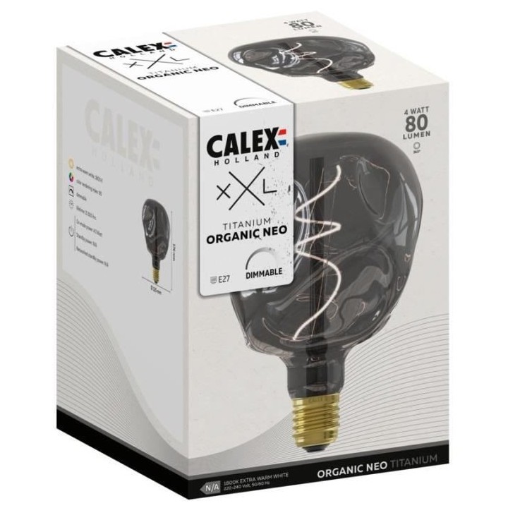 Ampoule LED E27 - CALEX - G125 NEO ORGANIC - Filament flexible - 4 W -