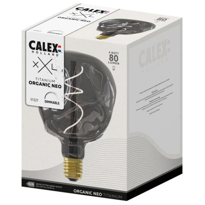 Ampoule LED E27 - CALEX - G125 NEO ORGANIC - Filament flexible - 4 W -