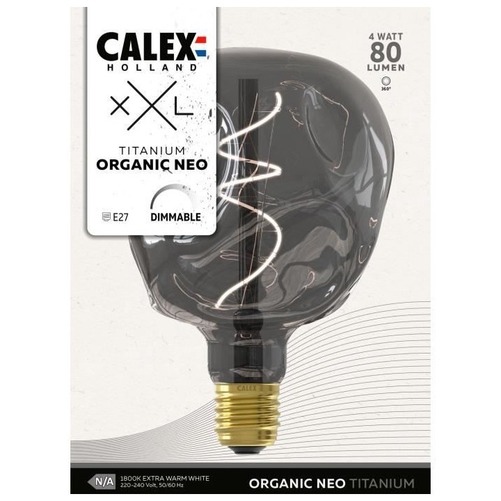 Ampoule LED E27 - CALEX - G125 NEO ORGANIC - Filament flexible - 4 W -