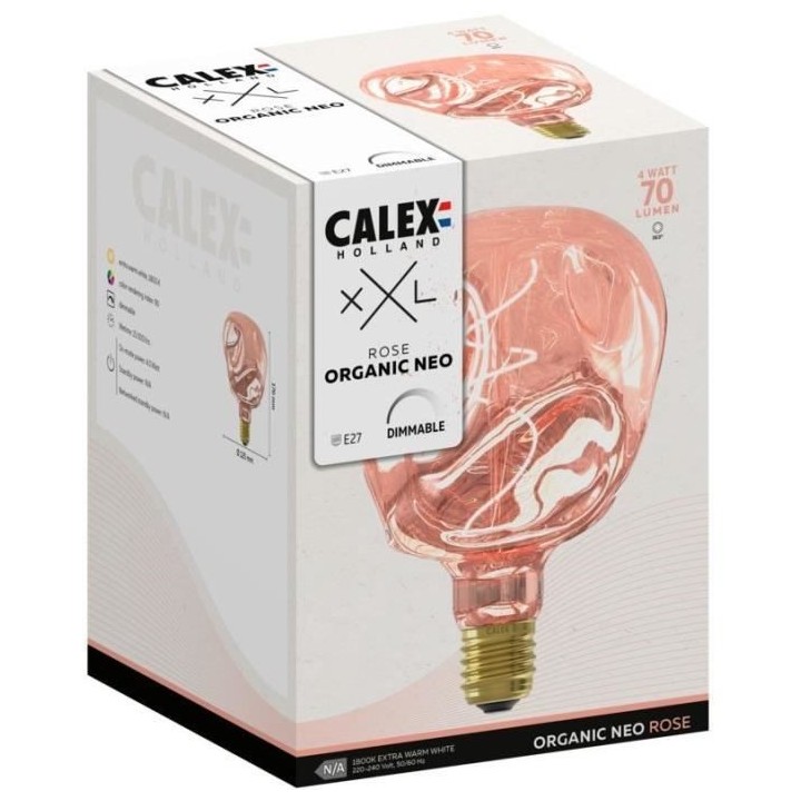 Ampoule LED E27 - CALEX - G125 NEO ORGANIC - Filament flexible - 4 W -