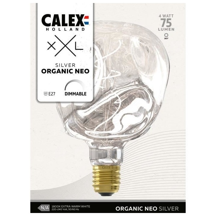 Ampoule LED E27 - CALEX - G125 NEO ORGANIC - Filament flexible - 4 W -