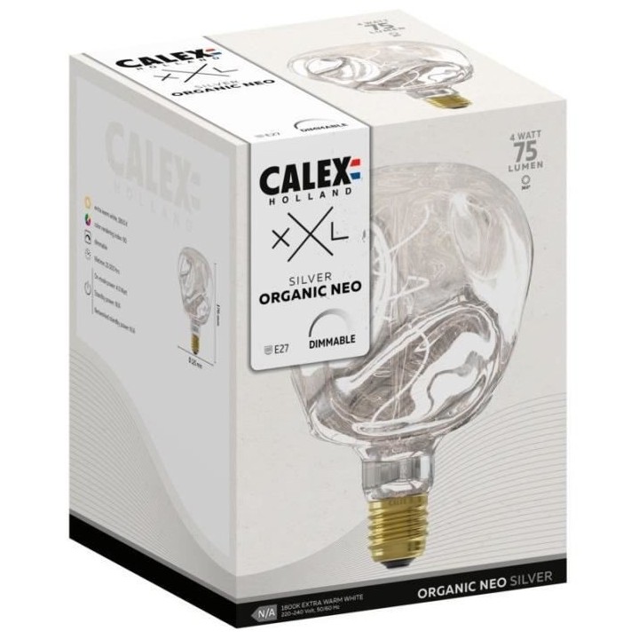 Ampoule LED E27 - CALEX - G125 NEO ORGANIC - Filament flexible - 4 W -