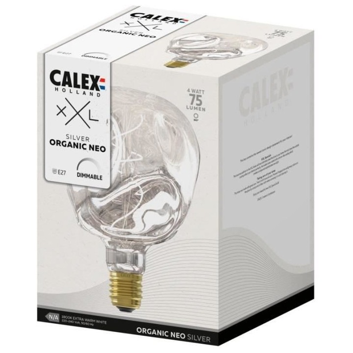 Ampoule LED E27 - CALEX - G125 NEO ORGANIC - Filament flexible - 4 W -