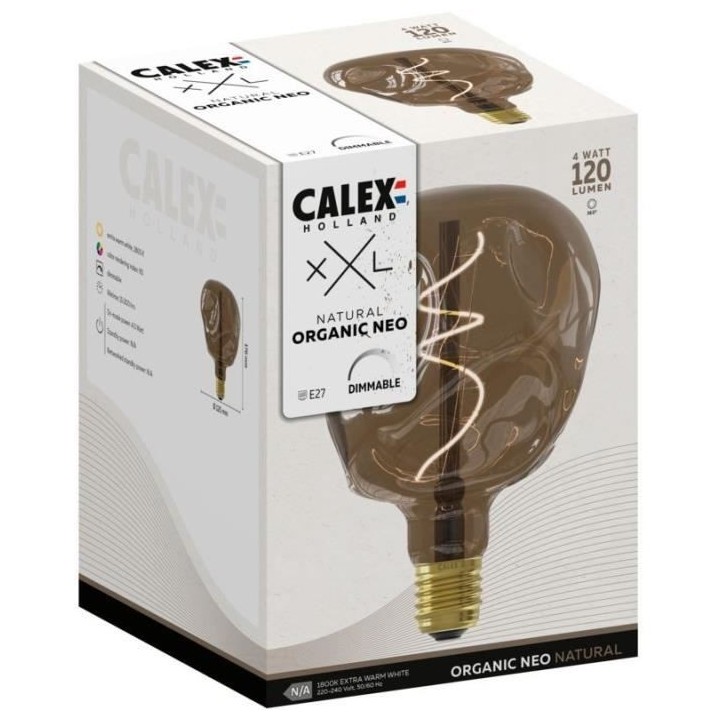 Ampoule LED E27 - CALEX - G125 NEO ORGANIC - Filament flexible - 4 W -