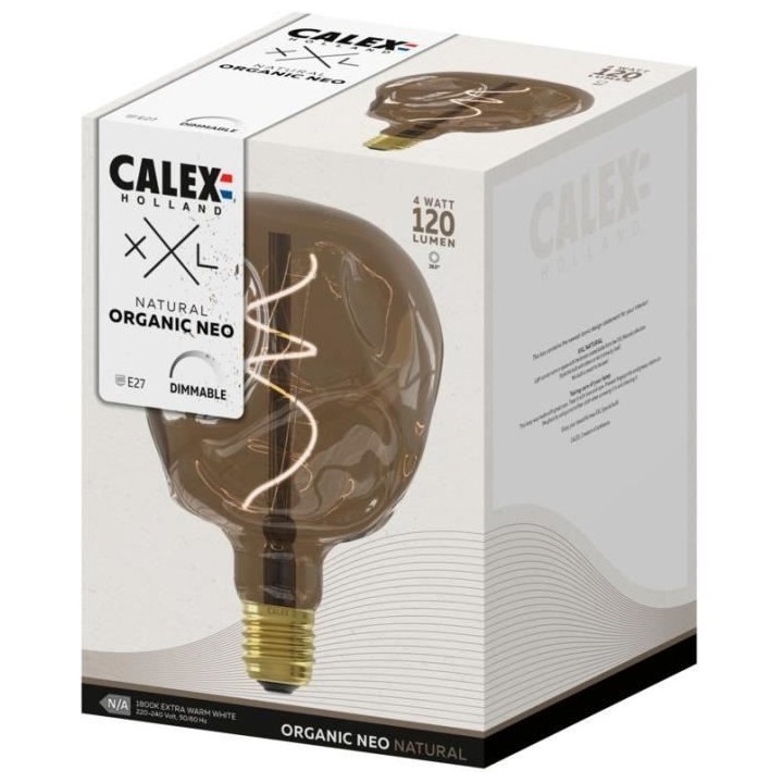 Ampoule LED E27 - CALEX - G125 NEO ORGANIC - Filament flexible - 4 W -