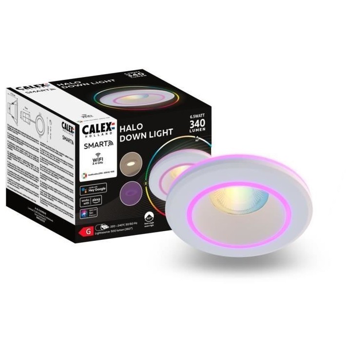 Spot encastrable LED - CALEX - SMART HALO DOWNLIGHT - 500 ml - Blanc
