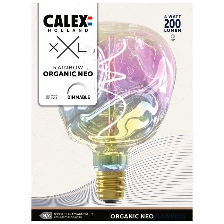 Ampoule LED E27 - CALEX - G125 NEO ORGANIC - Filament flexible - 4 W -