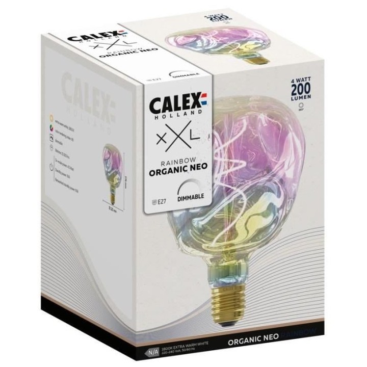 Ampoule LED E27 - CALEX - G125 NEO ORGANIC - Filament flexible - 4 W -
