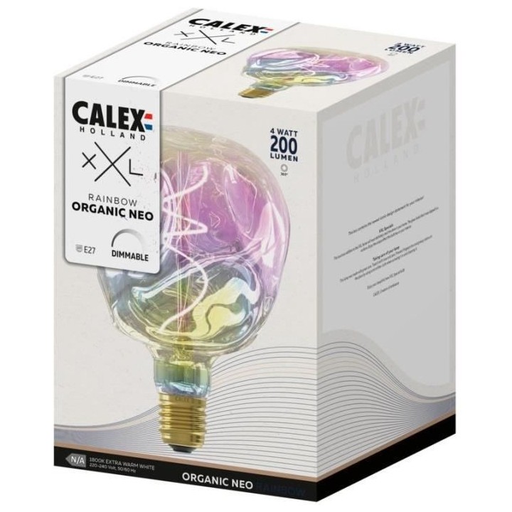 Ampoule LED E27 - CALEX - G125 NEO ORGANIC - Filament flexible - 4 W -