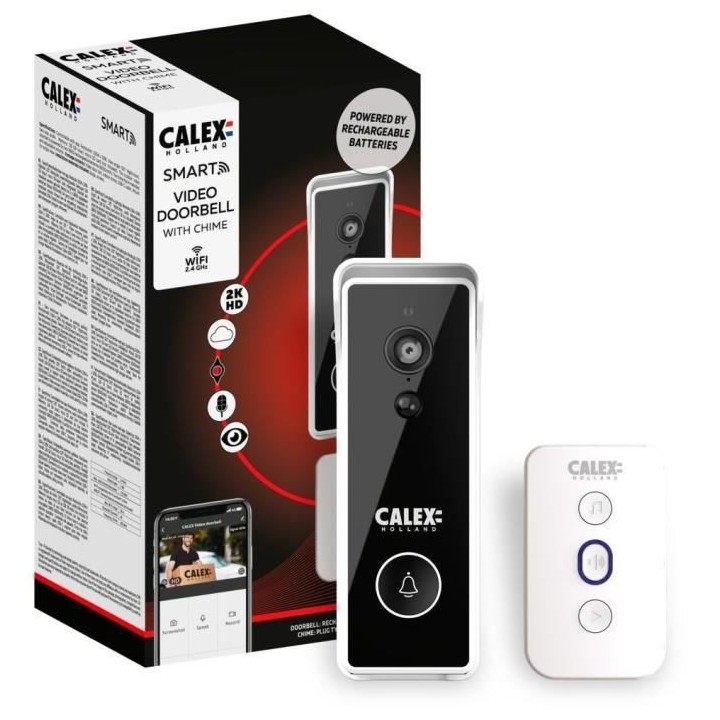 Sonnette video - CALEX - SMART BATTERY - Sans carte SD - Avec carillon