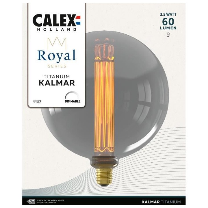 Ampoule LED E27 - CALEX - ROYAL KALMAR - Filament - 3,5 W - 60 lm - 20