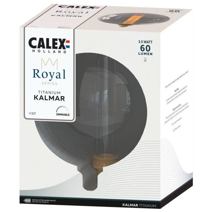 Ampoule LED E27 - CALEX - ROYAL KALMAR - Filament - 3,5 W - 60 lm - 20
