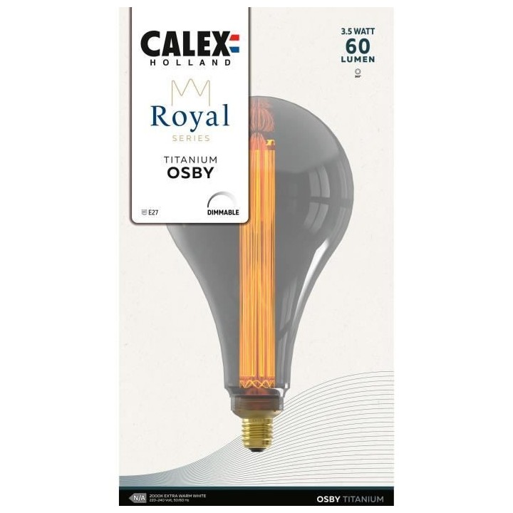 Ampoule LED E27 - CALEX - ROYAL OSBY - 3,5 W - 60 lm - 2000 K - Intens