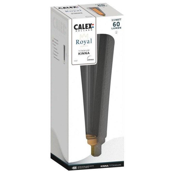 Ampoule LED E27 - CALEX - ROYAL KINNA - 3,5 W - 60 lm - 2000 K - Inten